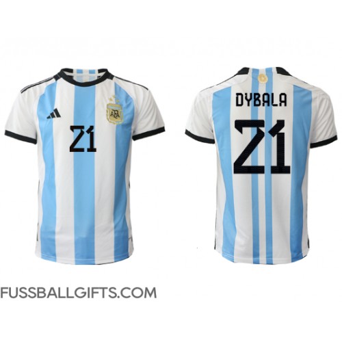 Argentinien Paulo Dybala #21 Fußballbekleidung Heimtrikot WM 2022 Kurzarm